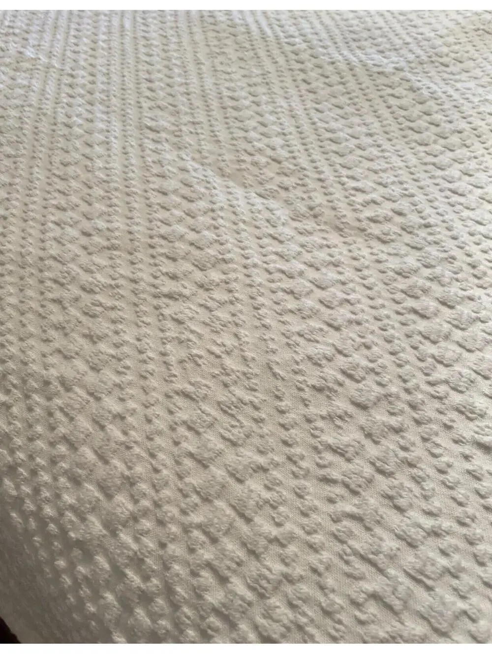 Lumatex Bedspread Made In Portugal TWIN Sz White Waffle Weave Texture 81” x 86”